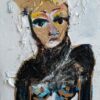 A painting of a woman with yellow hair