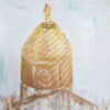 A painting of a gold dome on top of a building.